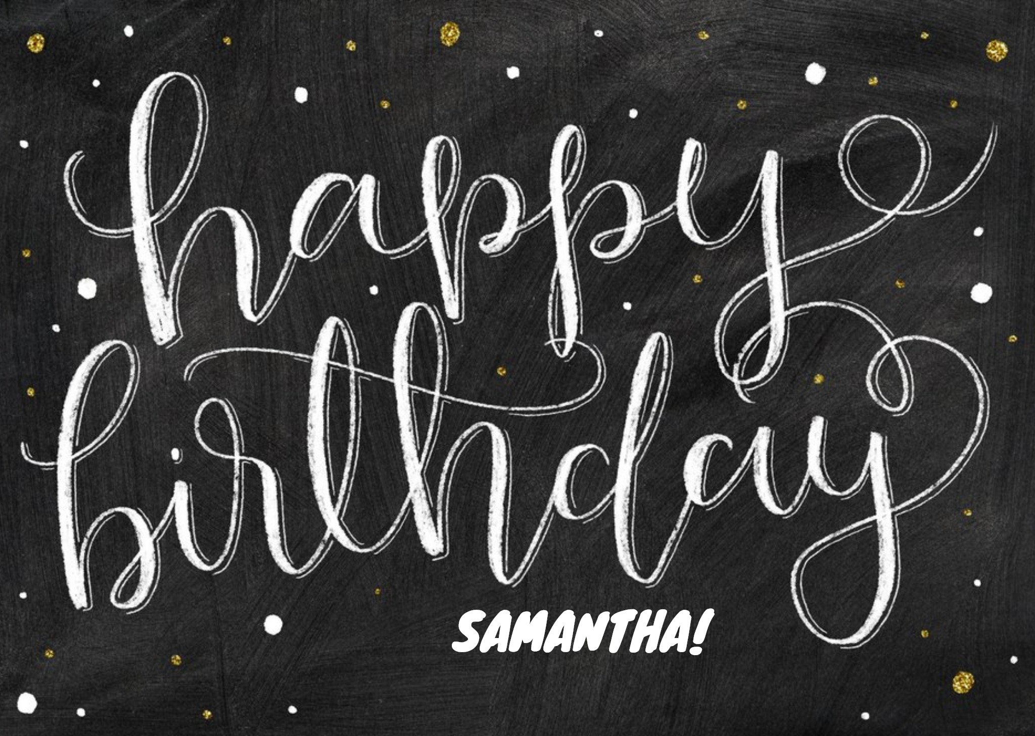 Moonpig Swirly Black, White And Gold Personalised Happy Birthday Card