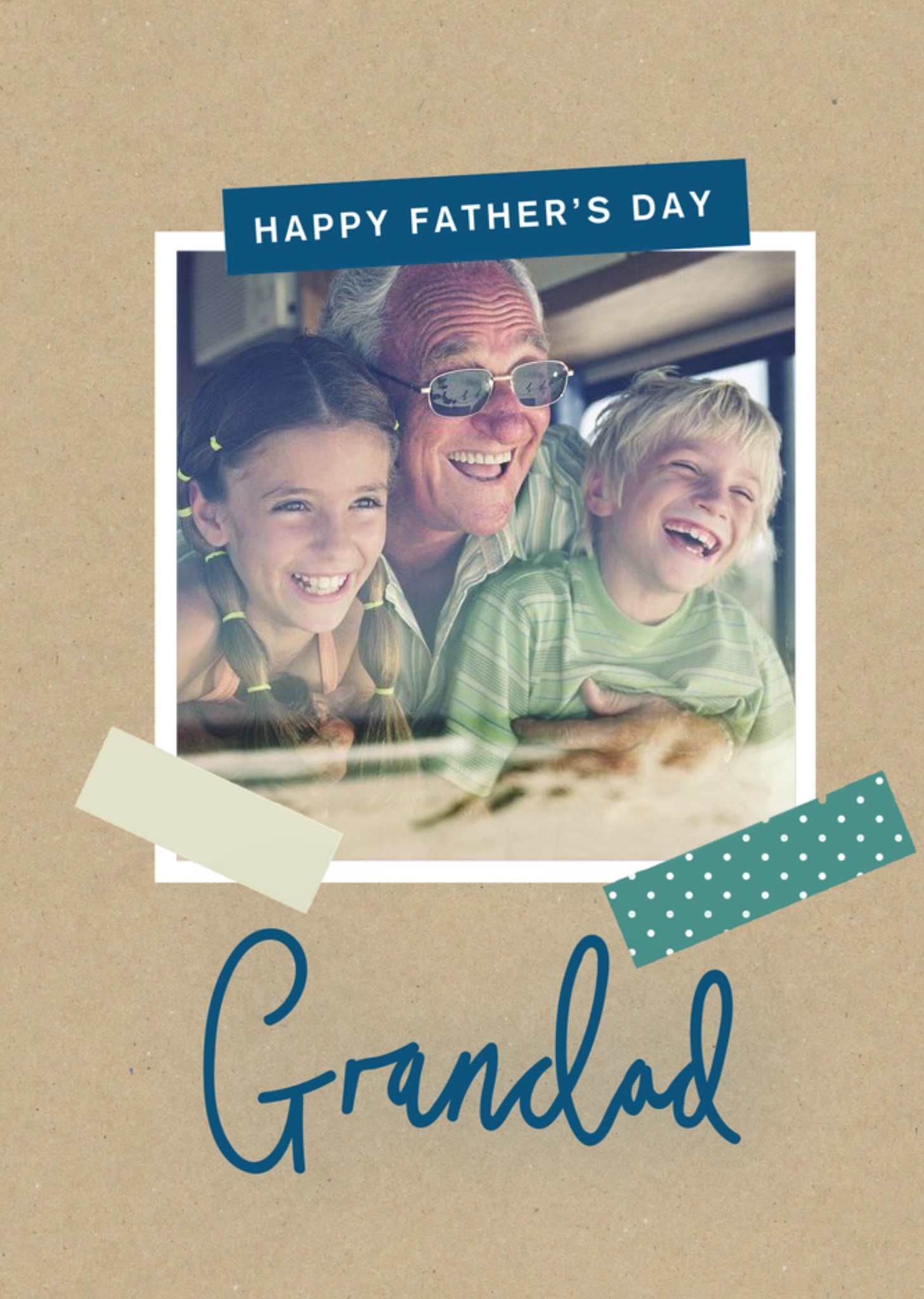 Moonpig Modern Scrapbook Grandad Photo Upload Father's Day Card