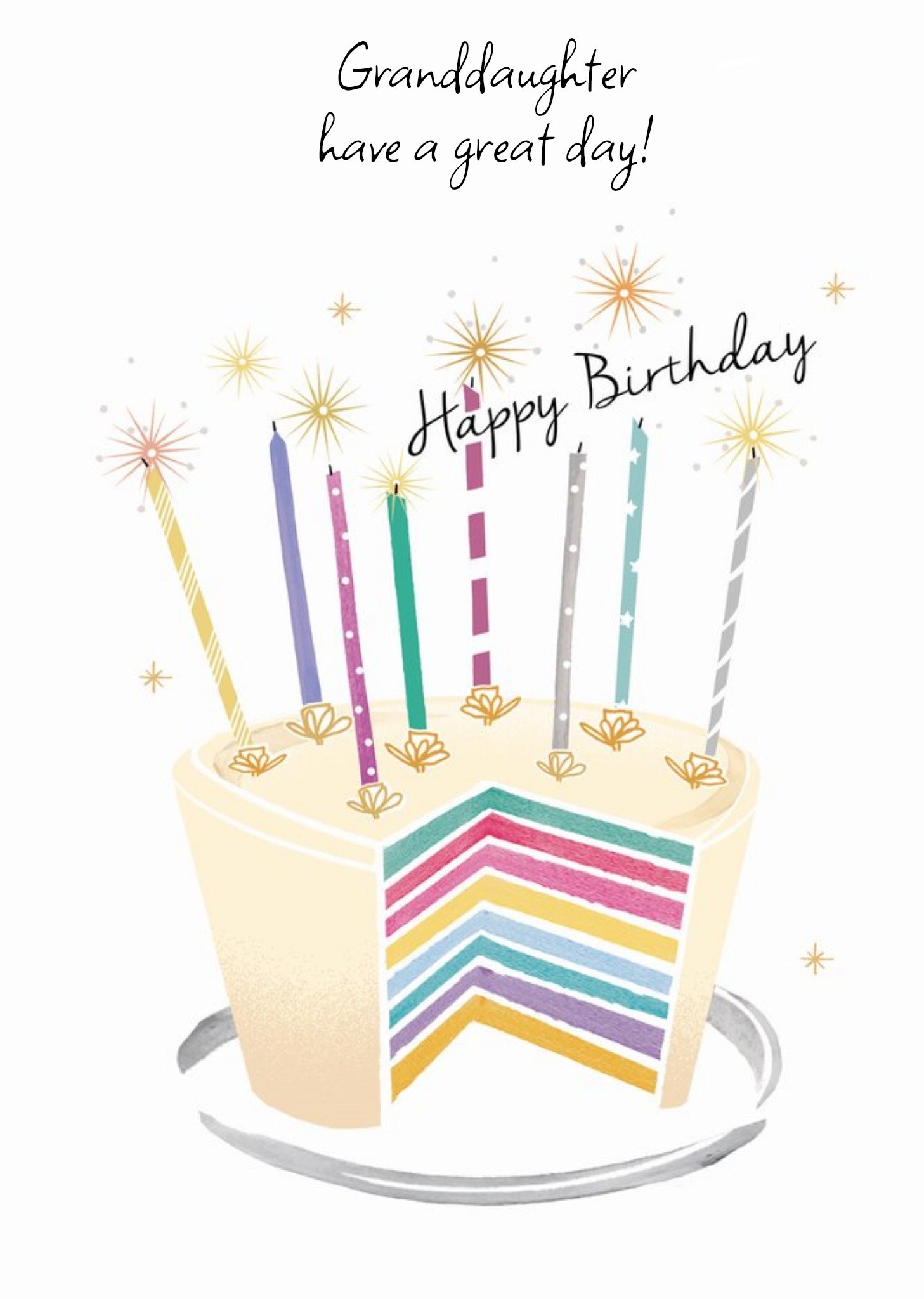 Moonpig Birthday Cake With Candles Granddaughter Card