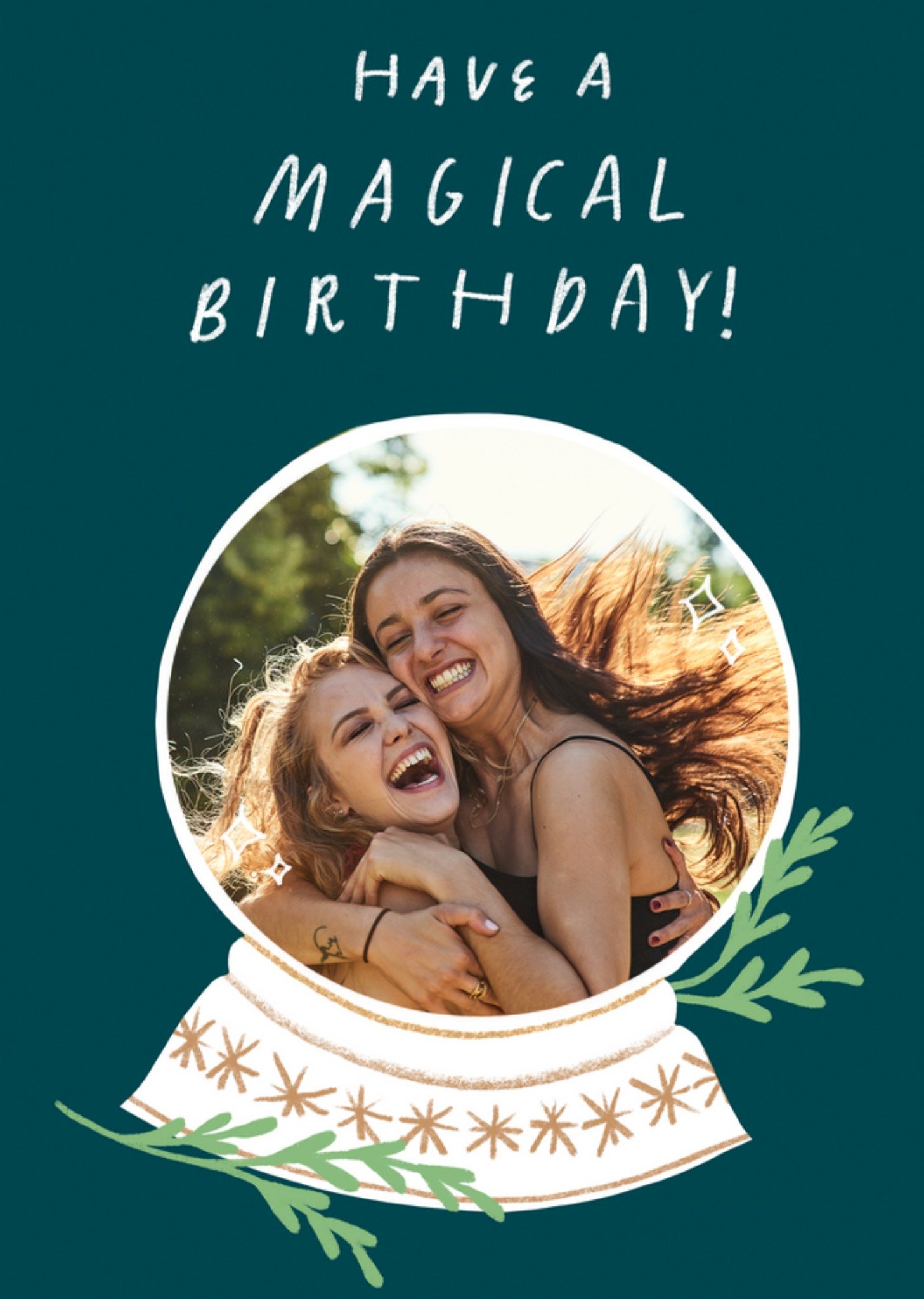 Moonpig Crystal Ball Photo Upload Magical Birthday Card, Large