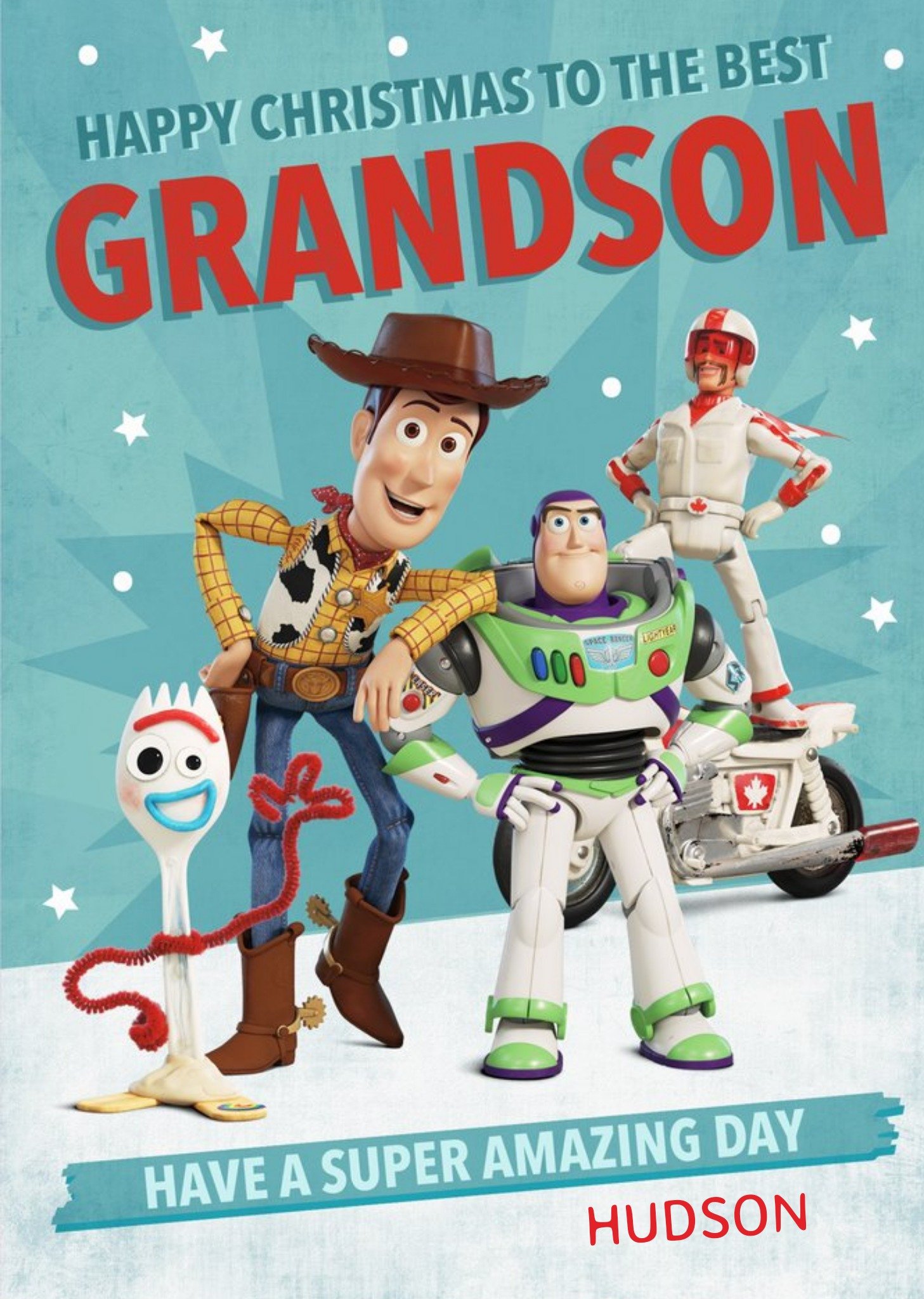 Toy Story 4 Characters Christmas Cards To The Best Grandson