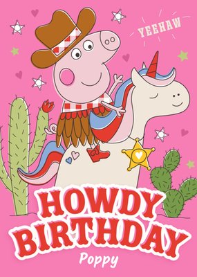 Peppa Pig Howdy Cowgirl Birthday Card
