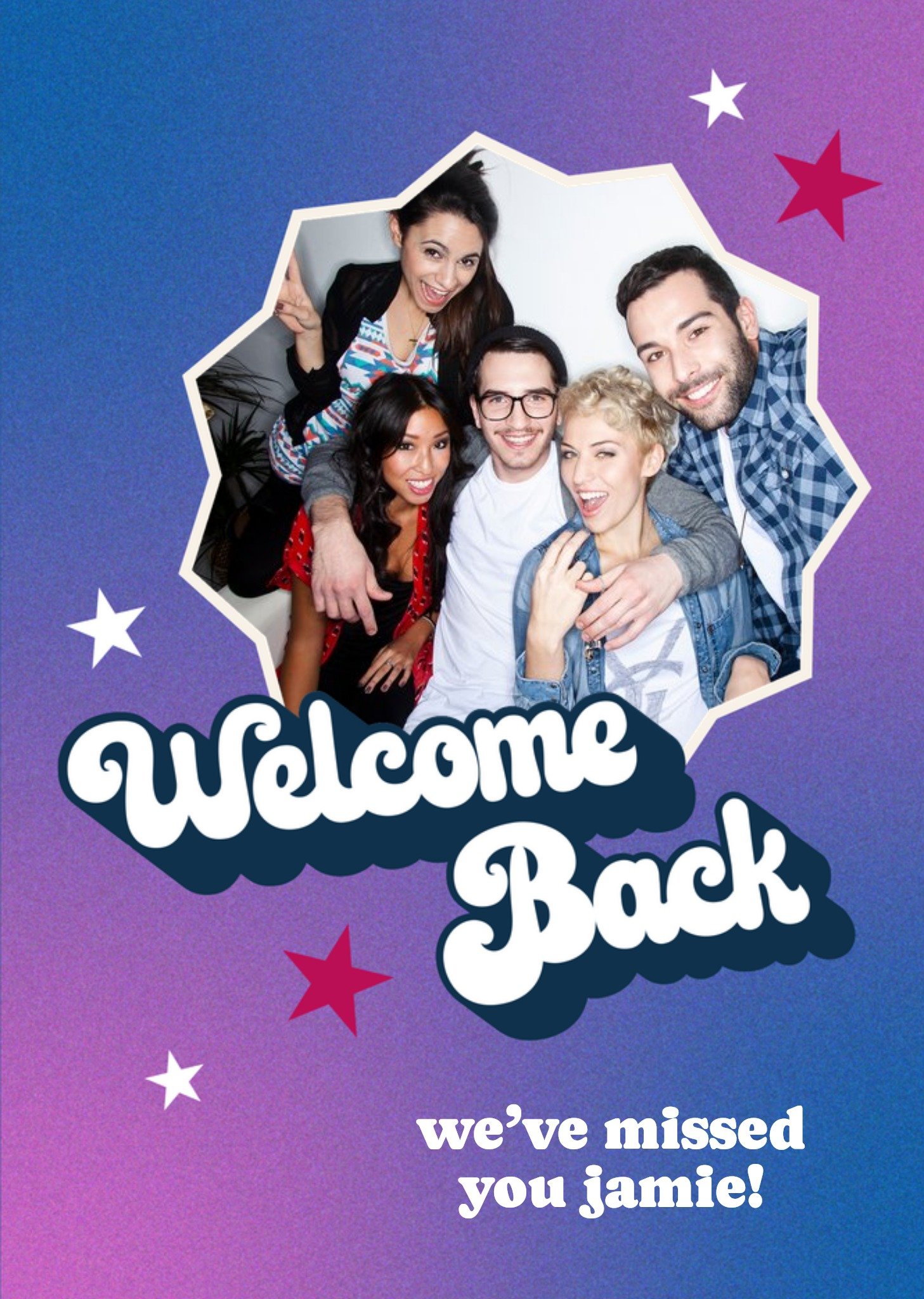 Moonpig Block Party Photo Upload Welcome Back Card