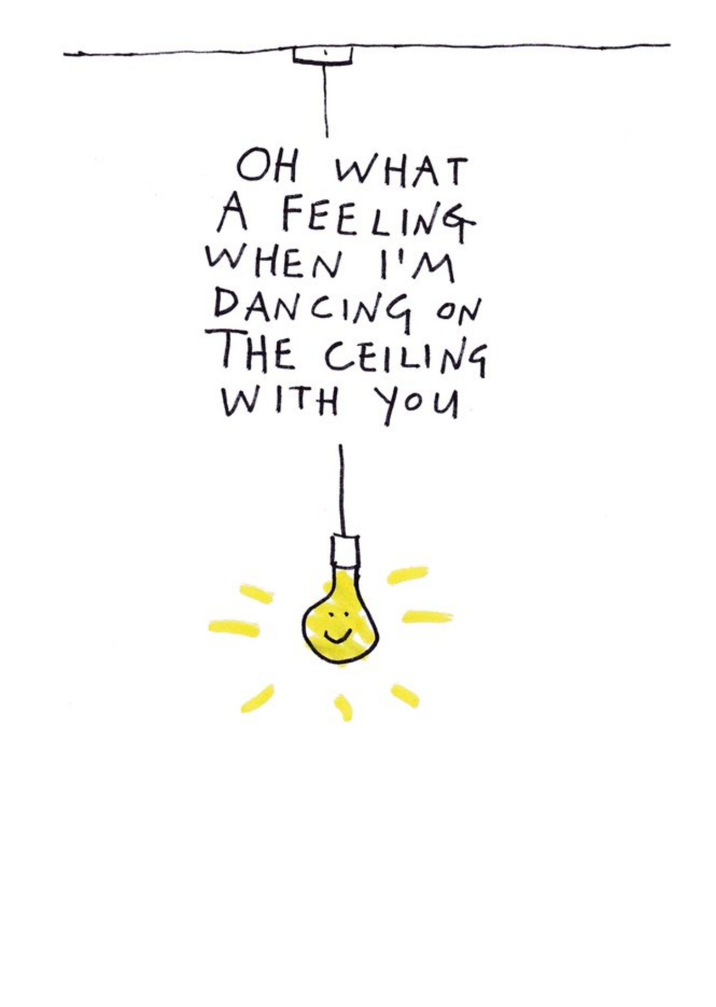 Moonpig Birthday Card - Oh What A Feeling - Music - Lionel Ritchie - Light Bulb - Illustration