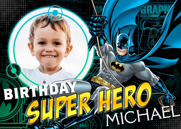 Batman Superhero Personalised Birthday Card