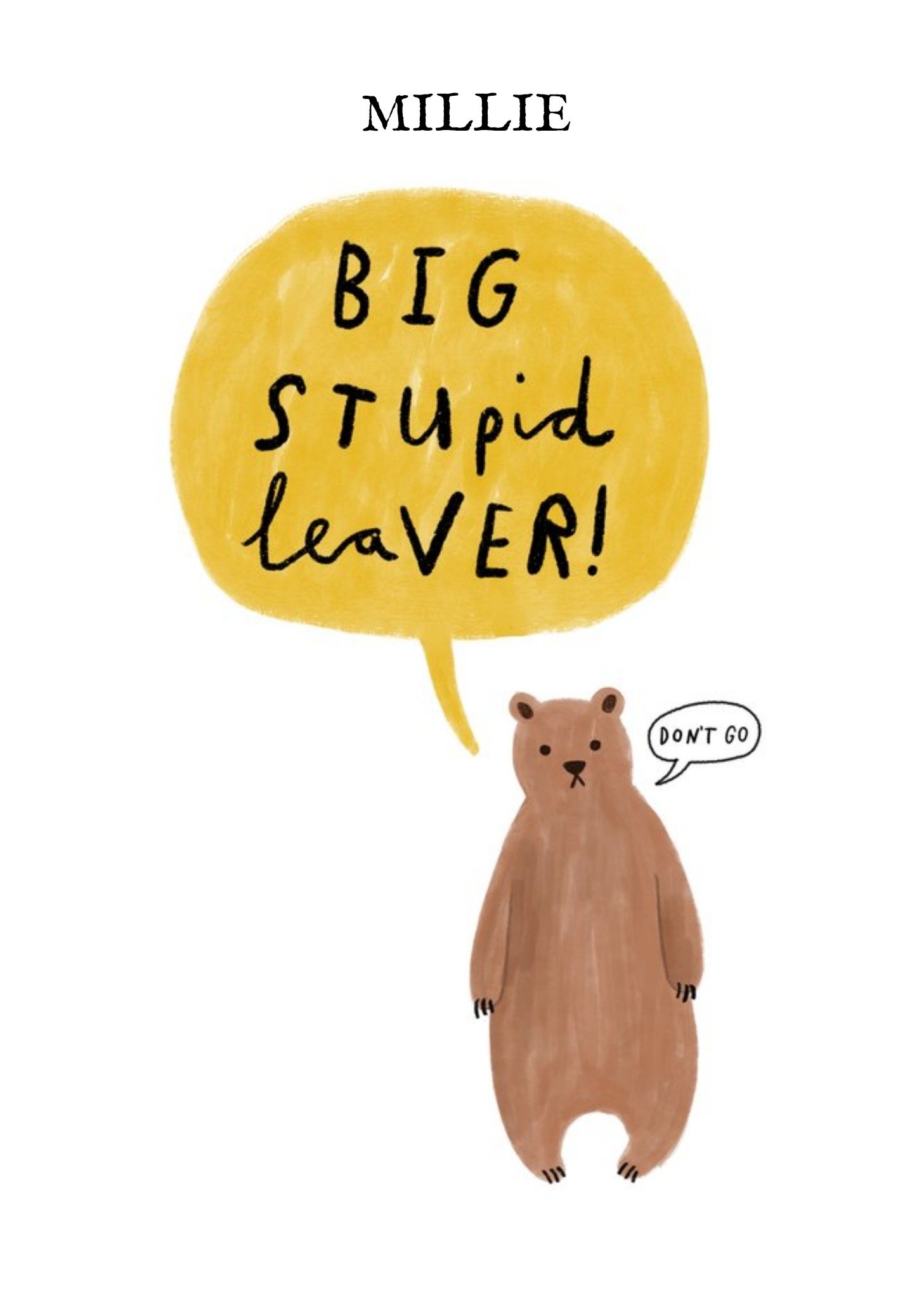 Moonpig Cute Illustrative Editable Leaving Card