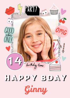 thumbnail image 2 of Personalised Birthday Card For Daughter Or Granddaughter - 14th 15th 16th Birthday Pink Handmade Card 2 of 11