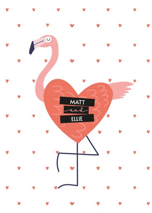 Amore Flamingo Love Personalised Card