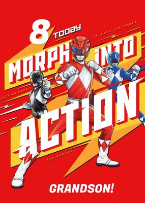 Power Rangers Morph Into Action 8 Today Birthday Card