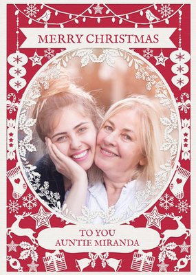 Paper Frames Photo Upload Christmas Postcard Merry Christmas To You Auntie