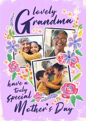 Lovely Grandma Mother's Day Photo Upload Card