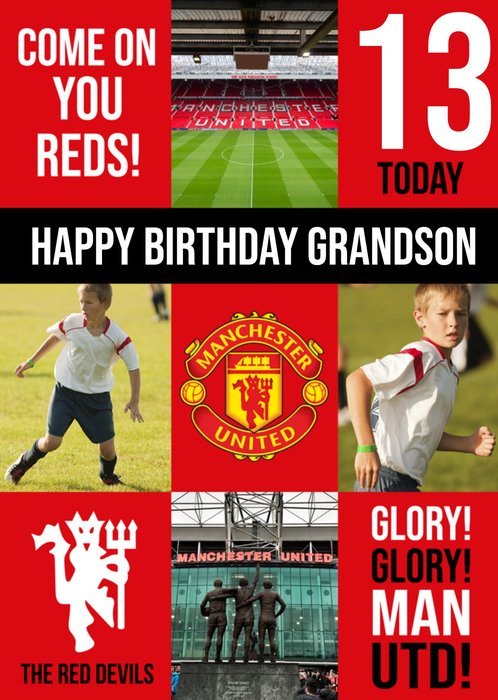 Manchester United FC Photo Upload Birthday Card