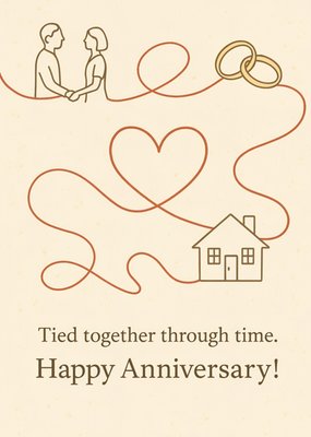 Tied Together Through Time Happy Anniversary Card