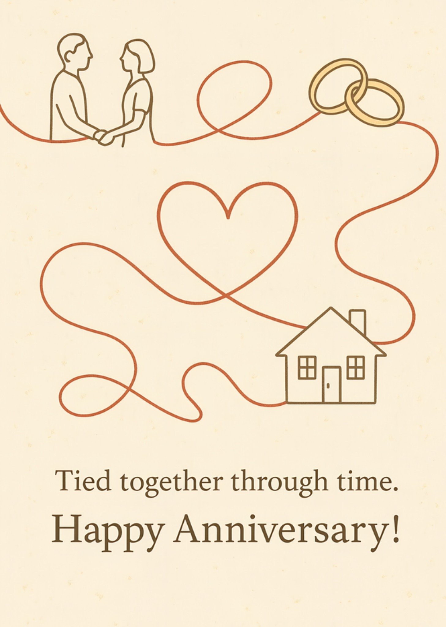Moonpig Tied Together Through Time Happy Anniversary Card