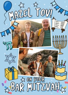 Mazel Tov On Your Bar Mitzvah Photo Upload Bar Mitzvah Card