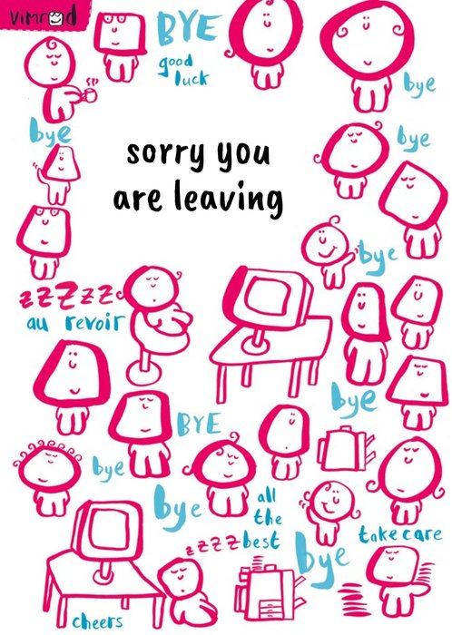 Office Bye Bye Personalised Sorry You're Leaving Card