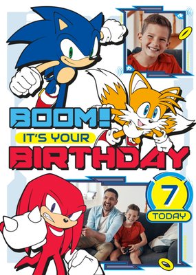 Sega Sonic the Hedgehog Boom It's You Birthday 7 Today Photo Upload Card