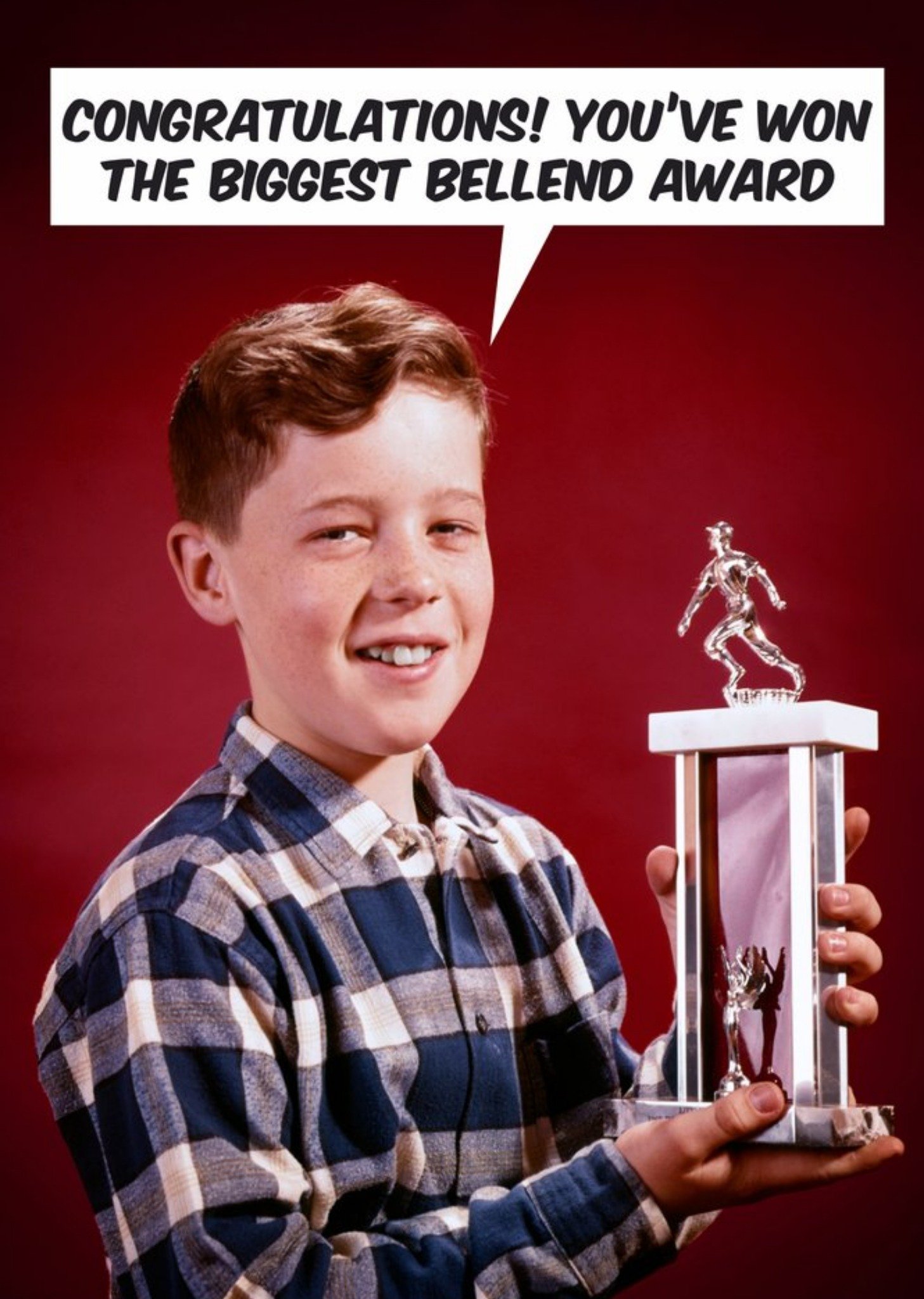 Moonpig Photographic Funny Congratulations Youve Won The Biggest Bellend Award Card