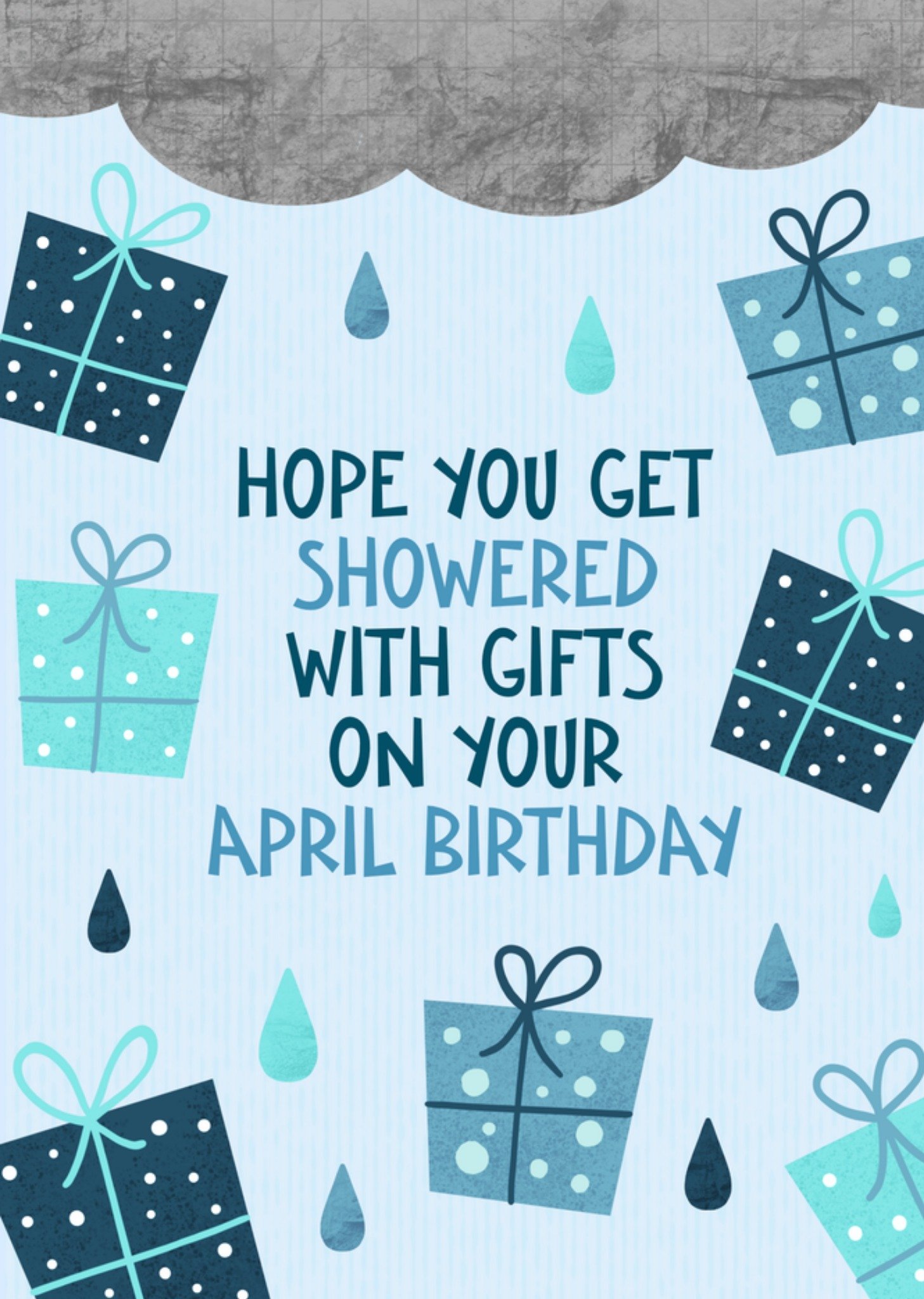 Moonpig Hope You Get Showered With Gifts April Birthday Card, Large