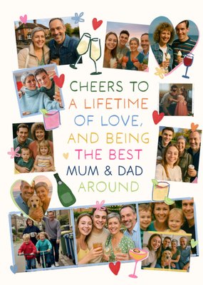 A Lifetime Of Love Photo Upload Mum & Dad Anniversary Card