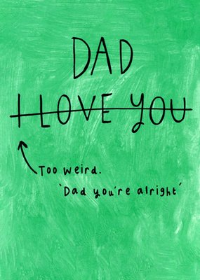 Crossed Out I Love You Message Typography Father's Day Card