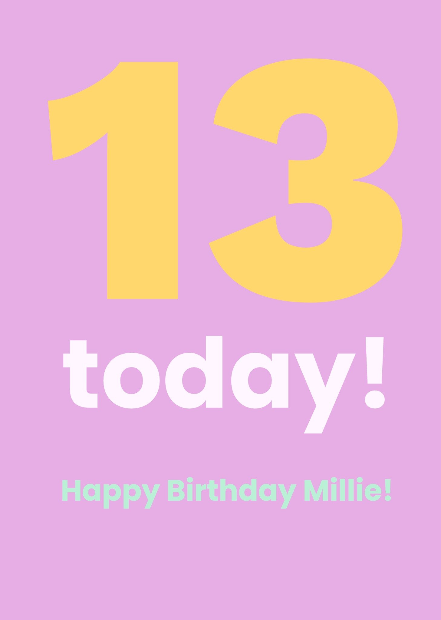 Moonpig 13 Today Birthday Card