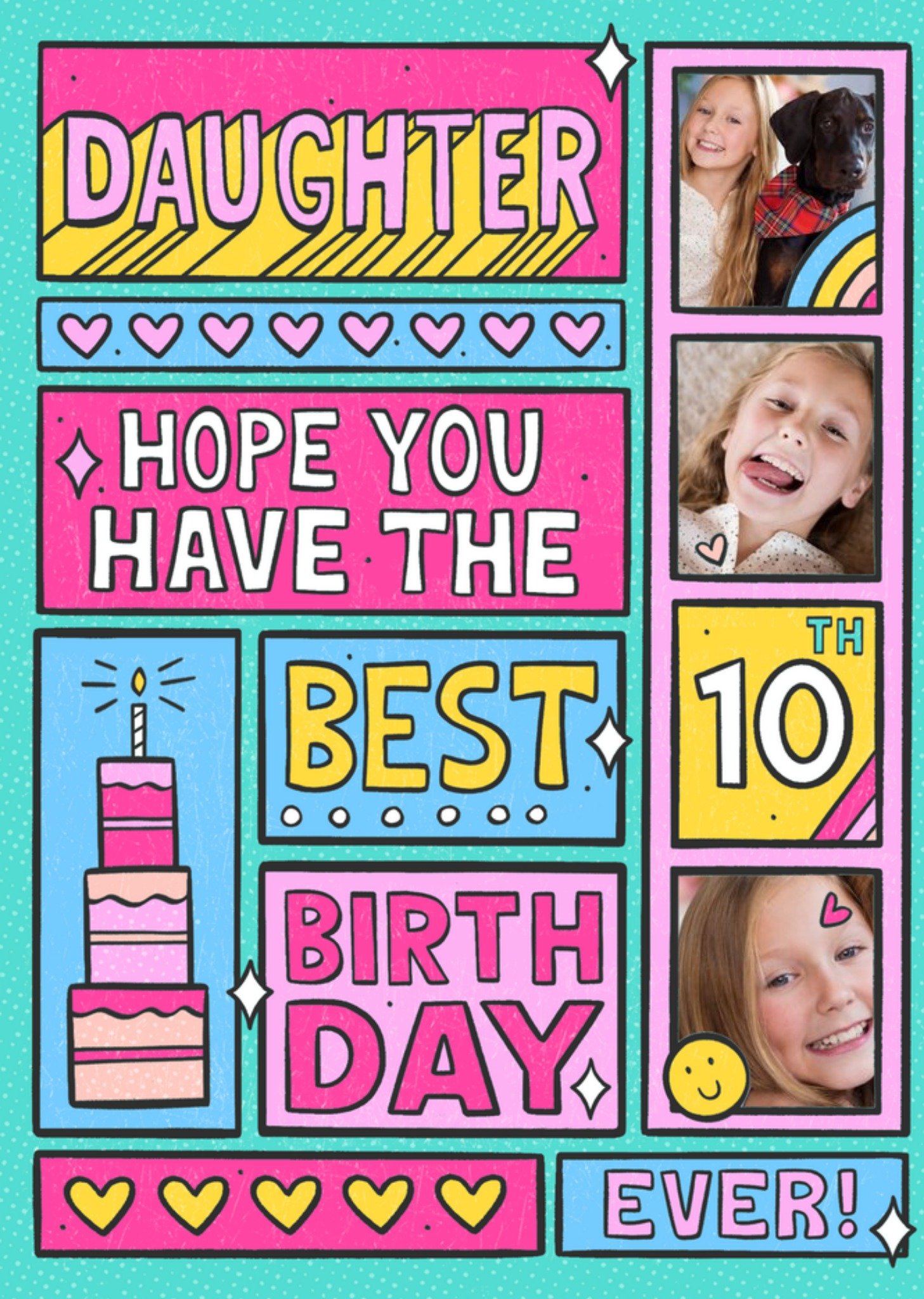 Moonpig Spoof Comic Strip Daughter Photo Upload 10th Birthday Card
