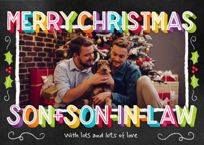 Merry Christmas Son And Son In Law Photo Upload Card
