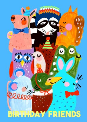 Eleanor Bowmer Birthday Friends Illustrated Animals Card