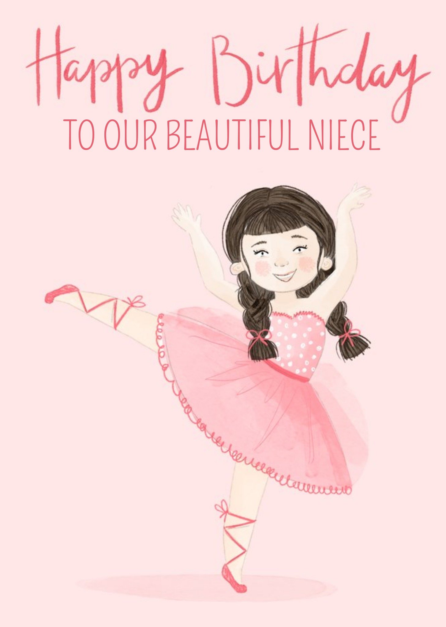 Okey Dokey Design Cute Ballerina Illustration Beautiful Niece Birthday Card