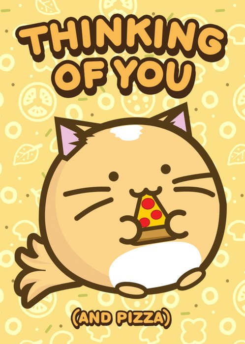 Fuzzballs Thinking Of You And Pizza Card