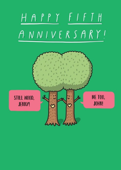 Humorous cartoon Happy fifth Anniversary card