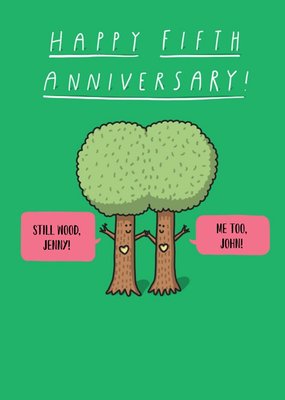 Humorous cartoon Happy fifth Anniversary card