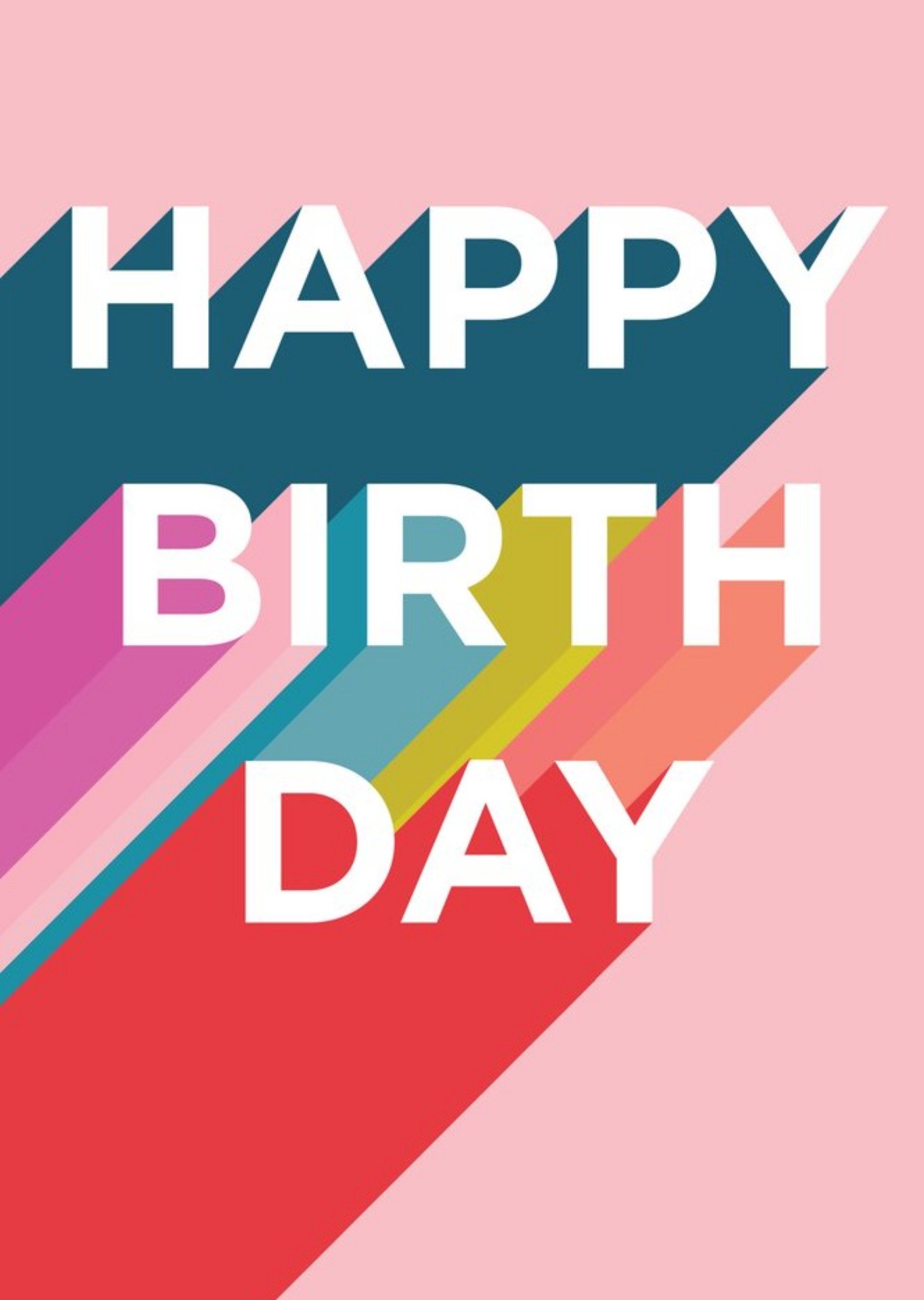 Moonpig Typographic Happy Birth Day Birthday Card