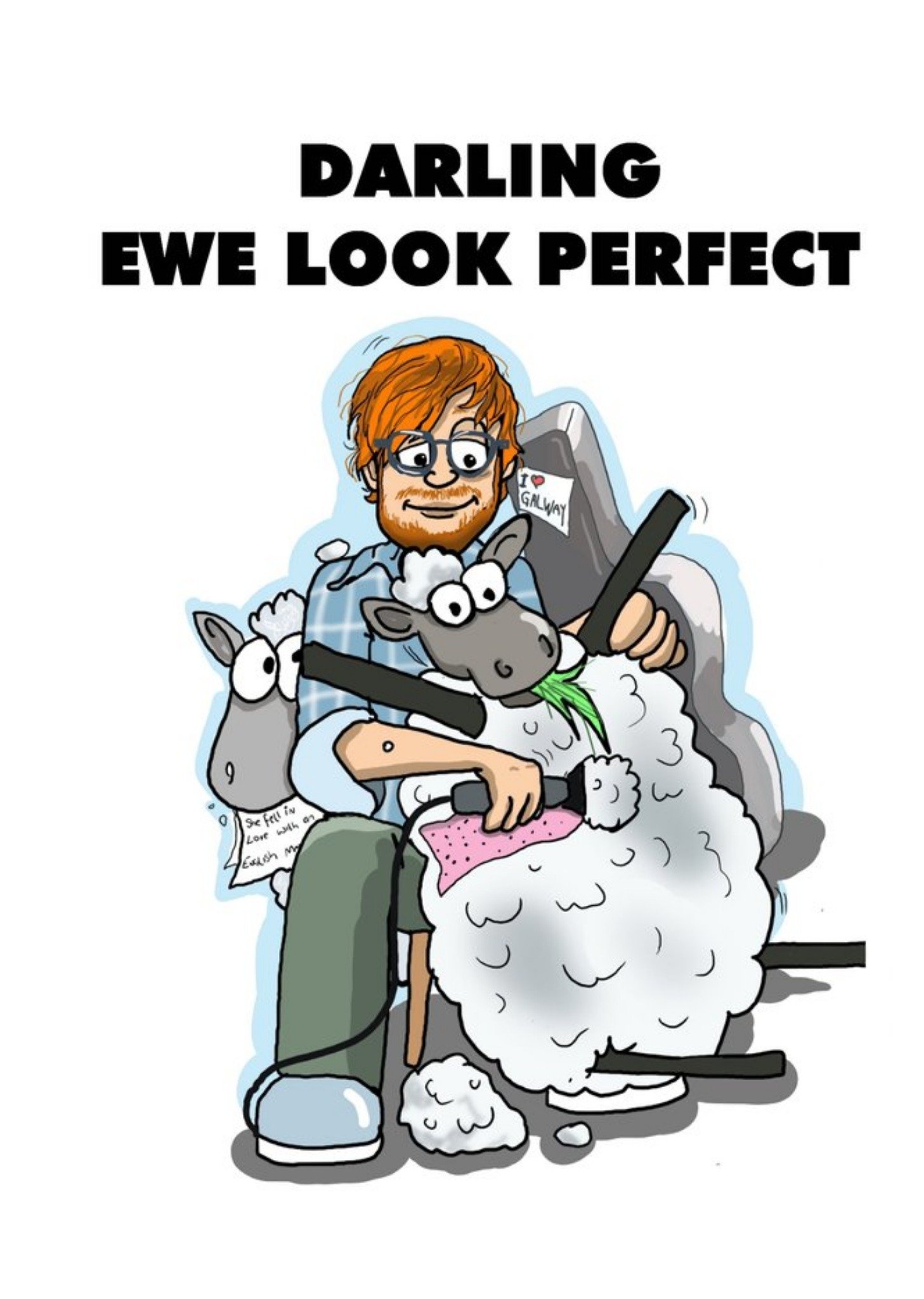 Moonpig Karen Flanart Funny Illustrated Ewe Look Perfect Card