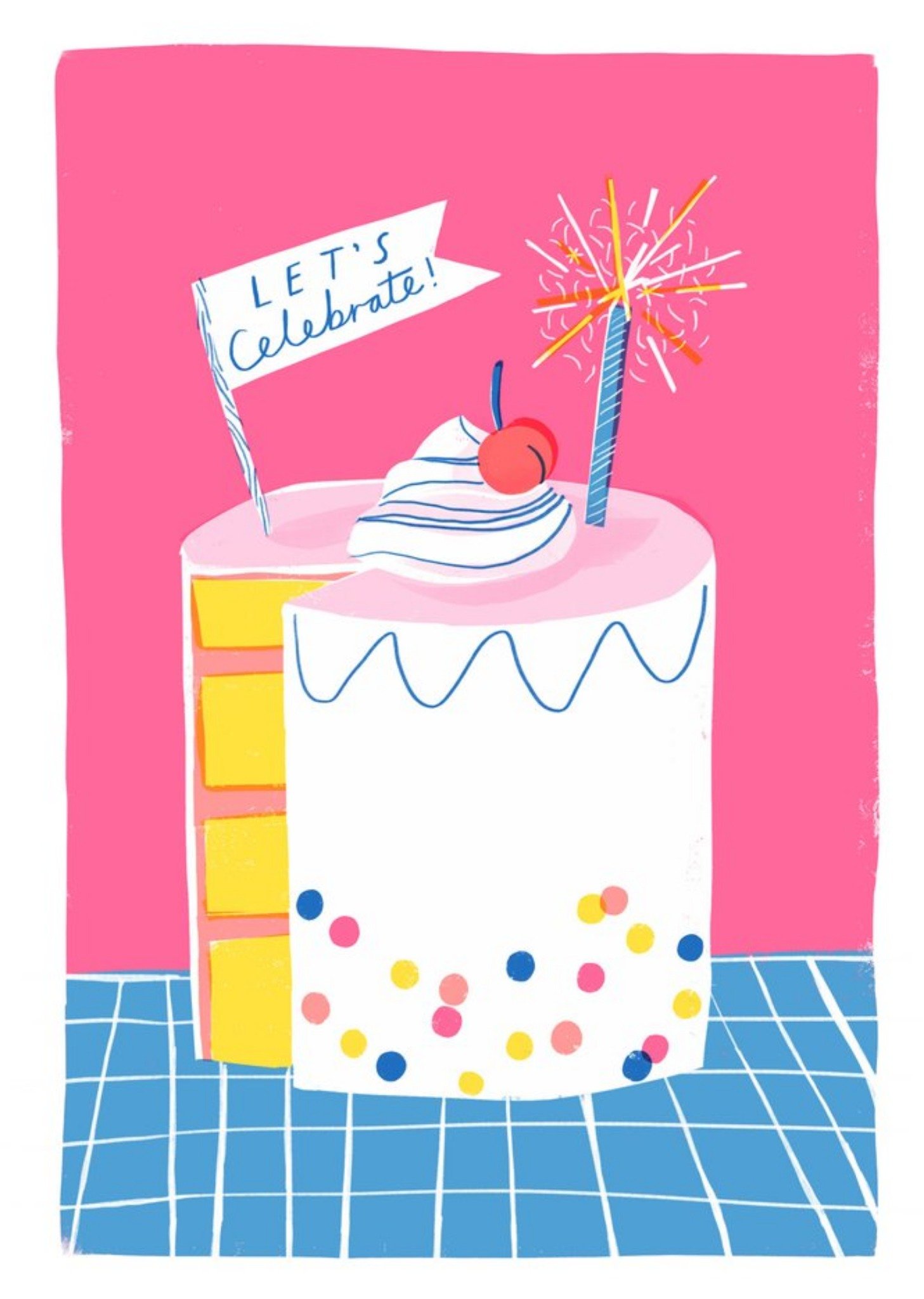 Moonpig Cute Illustrated Let's Celebrate Birthday Card