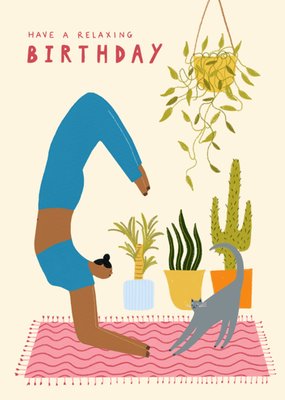 Have A Relaxing Birthday Illustrated Yoga Birthday Card