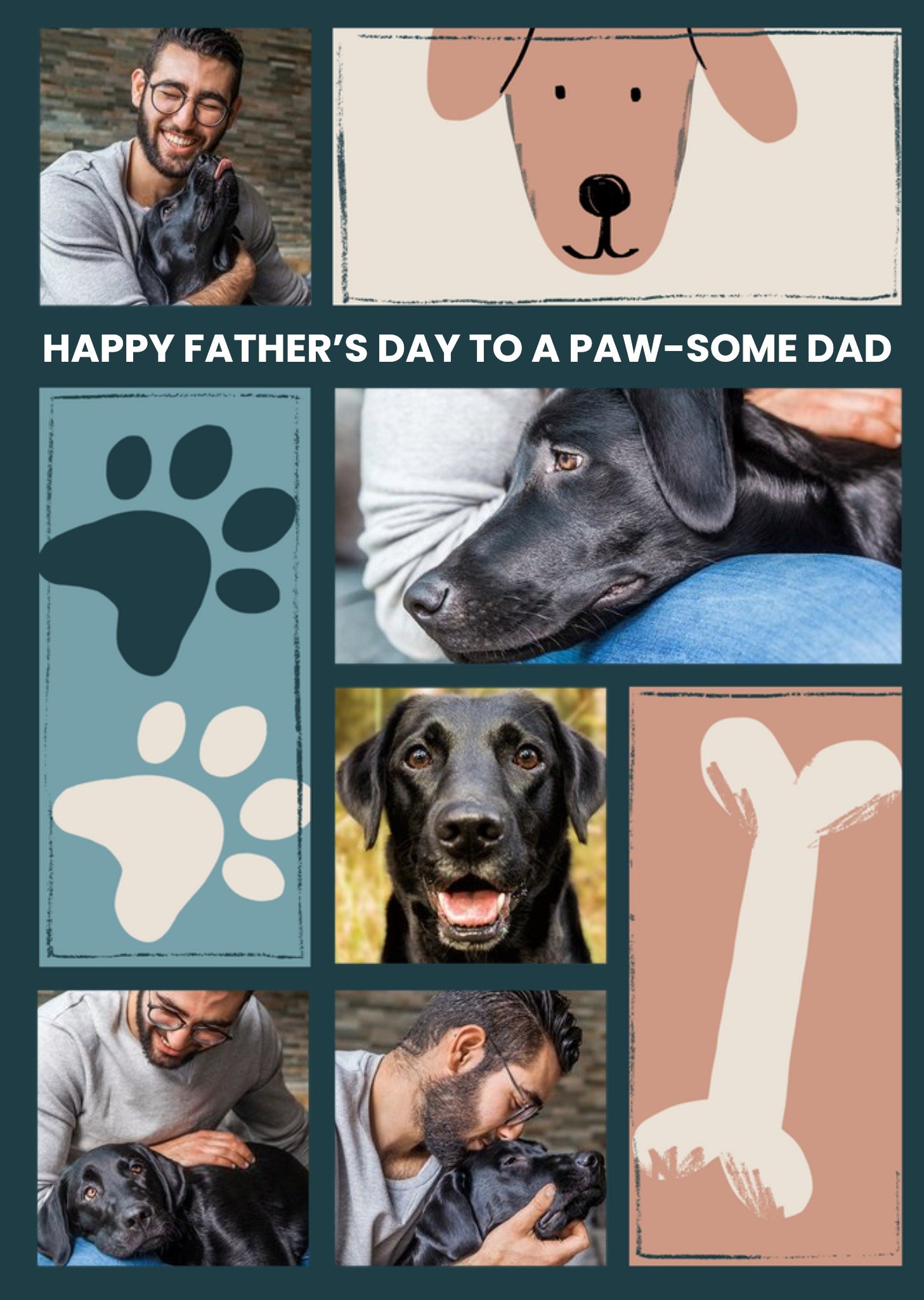 Moonpig Pawsome Dad From The Pet Photo Upload Father's Day Card