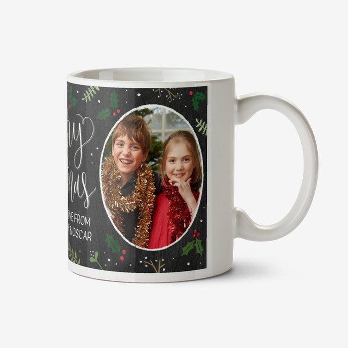 Merry Christmas Chalkboard Photo Upload Mug