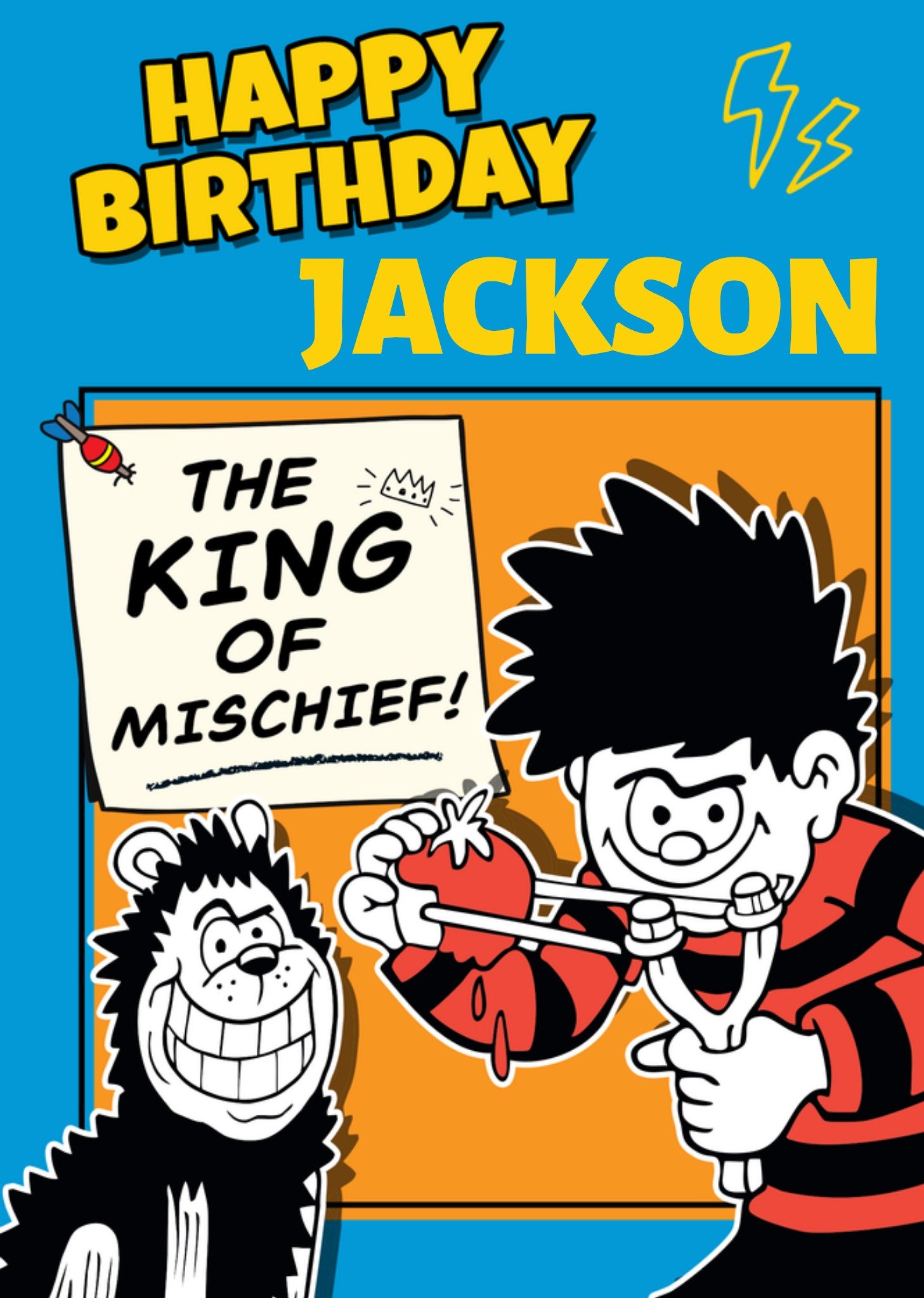 Moonpig Beano Dennis And Gnasher King Of Mischief Birthday Card