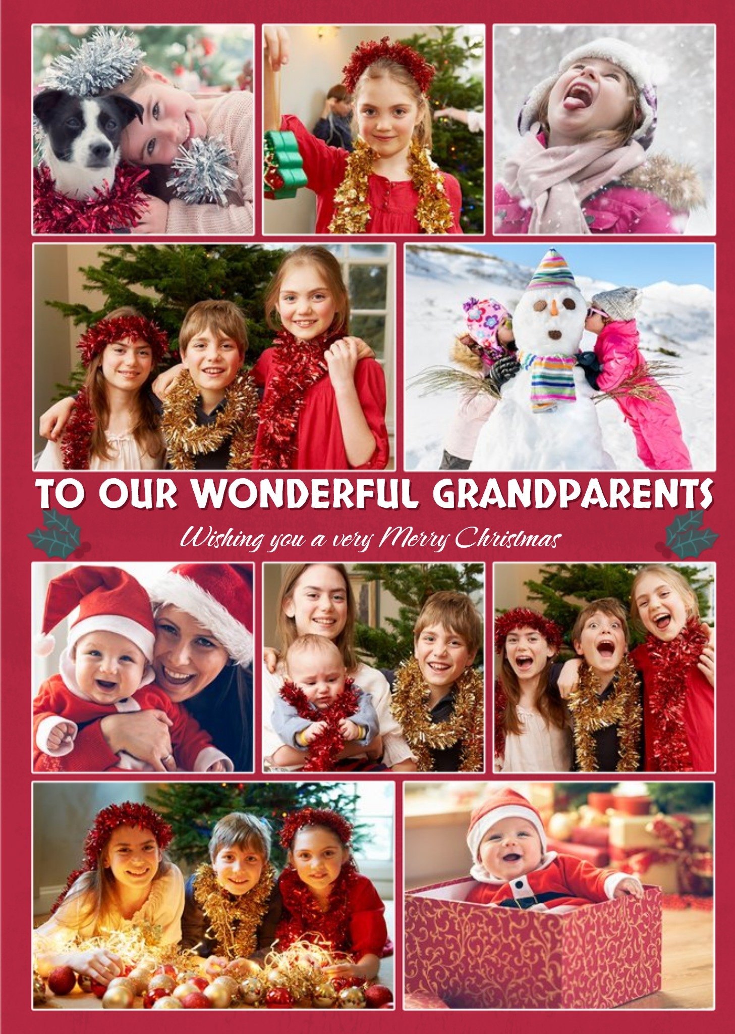 Moonpig From The Kids Multiple Photo Upload Christmas Card For Grandparents