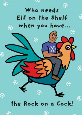 Elf On The Shelf Rude Cockerel Christmas Card