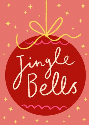 Jingle Bells Bauble Ilustrated Christmas Card 