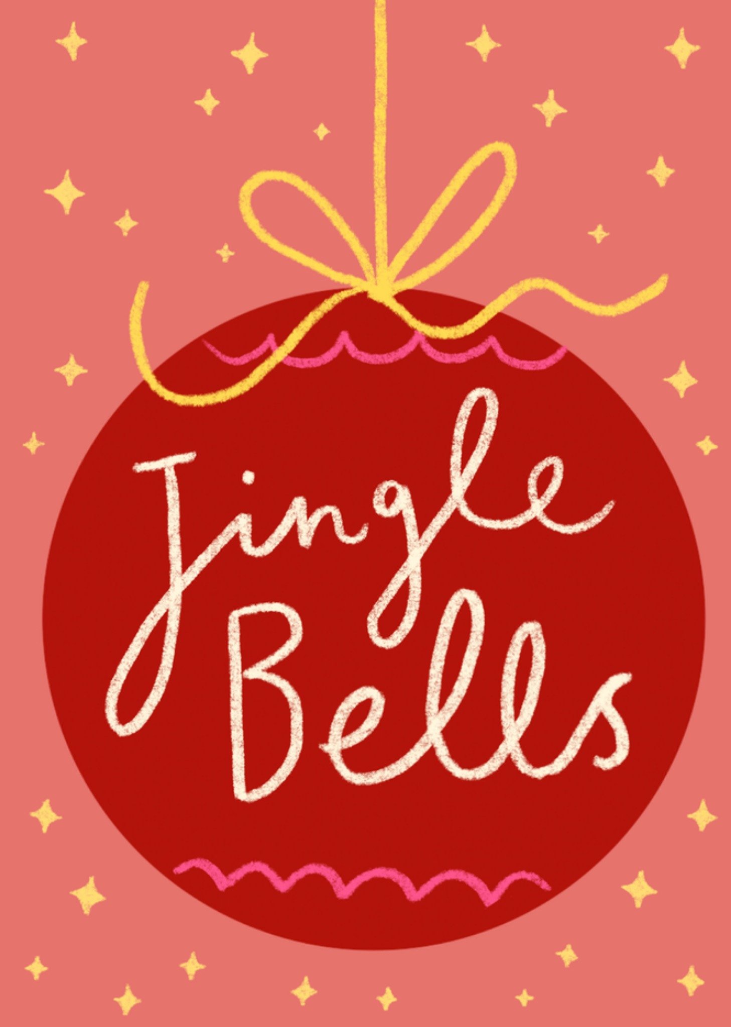 Moonpig Jingle Bells Bauble Ilustrated Christmas Card