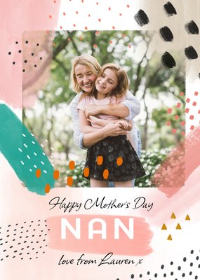 Colourful Abstract Patterns To My Nan Photo Mother's Day Card