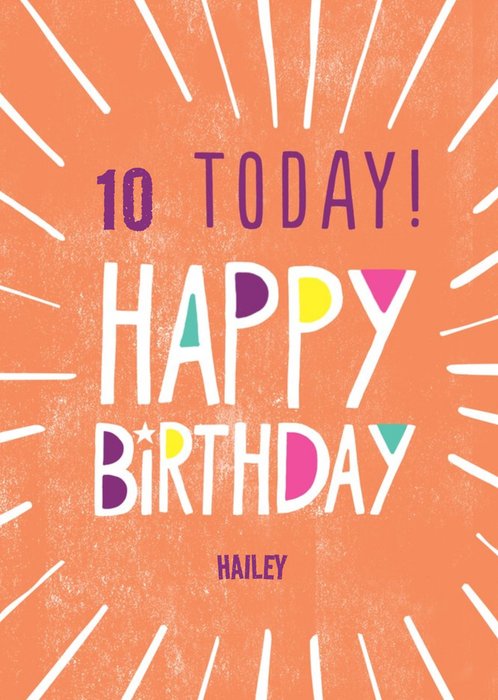 Bright Typographic Birthday Card