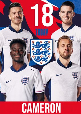 Danilo England Three Lions Crest And Players 18 Today Birthday Card