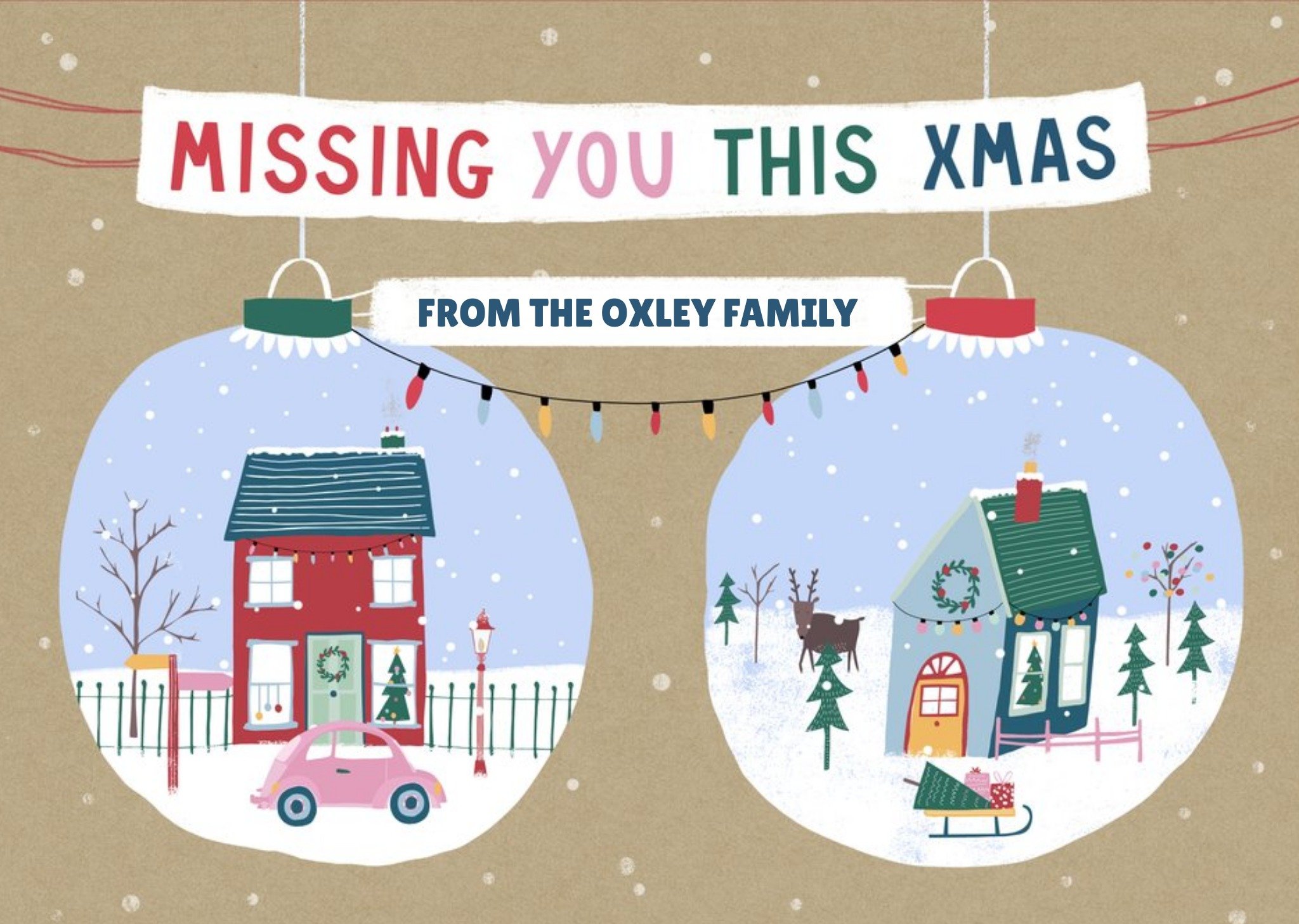 Moonpig Missing You This Christmas From The Family Card