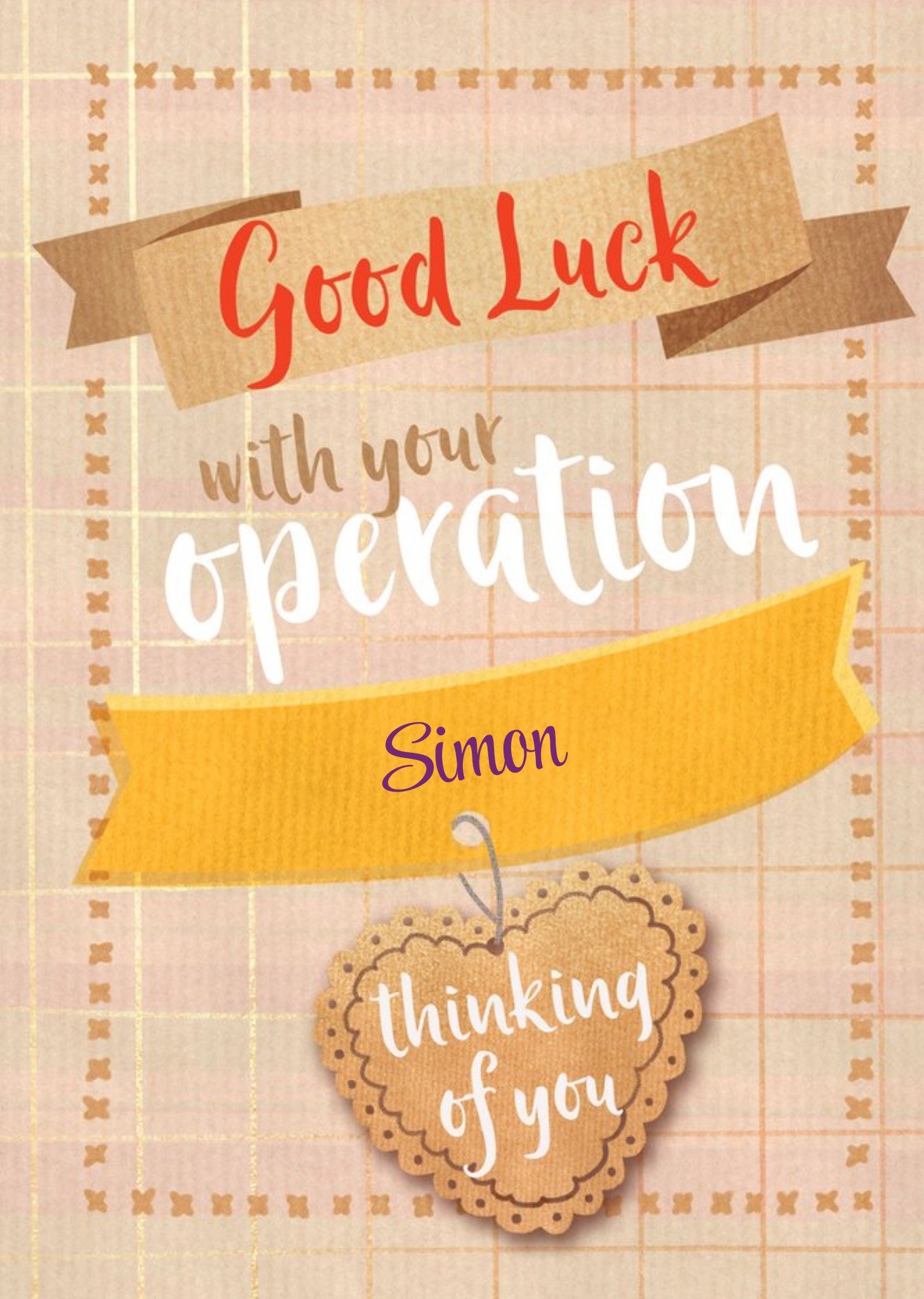 Moonpig Catherine Worsley Operation Editable Good Luck Card