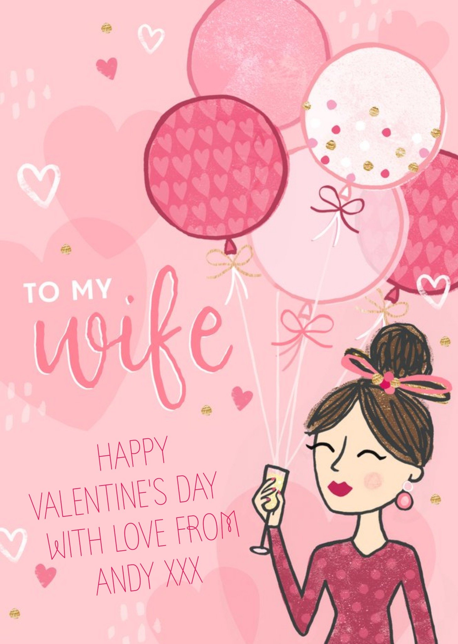 Moonpig Raspberry Fizz Wife Valentines Day Card